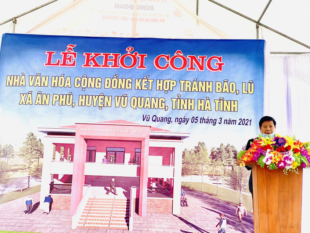 Huyện Vũ Quang khởi công xây 2 nhà văn hóa cộng đồng kết hợp với tránh bão, lũ.